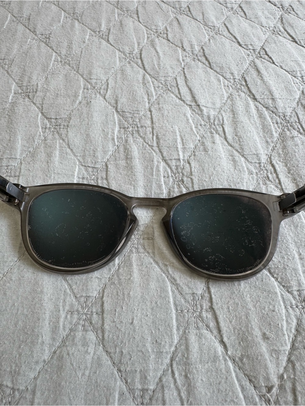 Oakley Round Sunglasses Gray Frame with Teal Blue Mirror Lenses - Picture 4 of 4